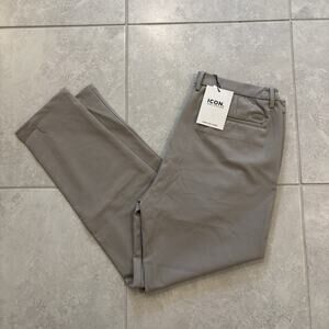 Icon Amsterdam Pants Mens 36/29 Stone Tech Trousers Stretch Nylon Blend NWT